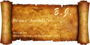 Brosz Jordán névjegykártya